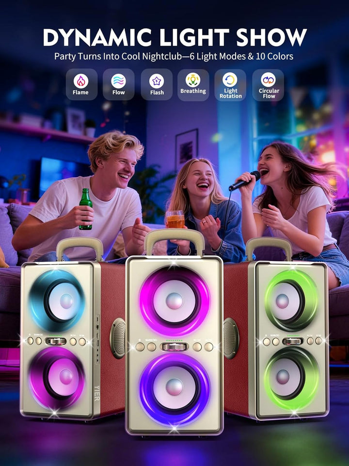 YIER Altavoz Bluetooth, altavoz de fiesta de pico de 240 W con grav...