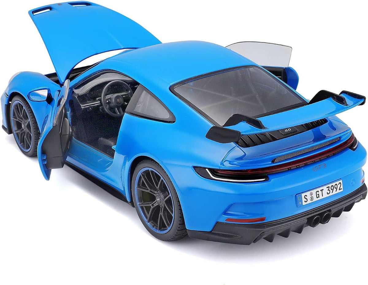 Maisto Super Car Porsche 911 GT3 2022 - Escala 1:18 - Increíblemente detallada réplica de automóvil coleccionable de fundición a presión, modelo de automóvil coleccionable, color azul