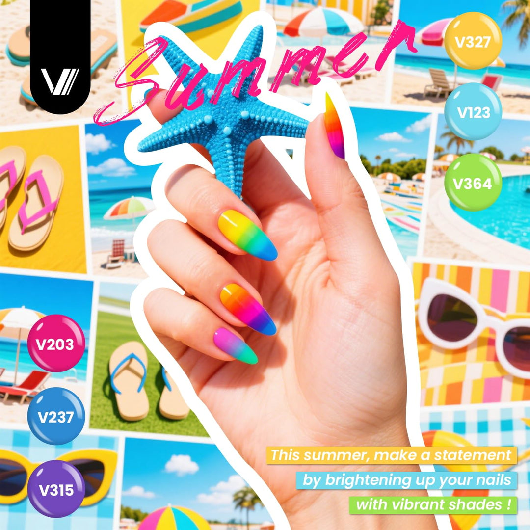 VANREESA Juego de 60 esmaltes de uñas de gel, 55 colores con capa b...