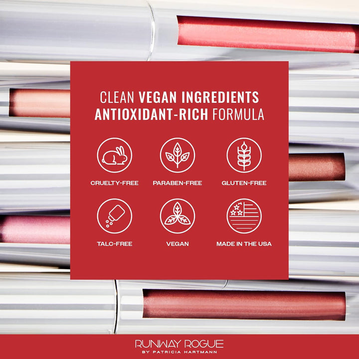 Runway Rogue LuxGloss Brillo de Labios, Brillo de Labios Gamuza Bri...