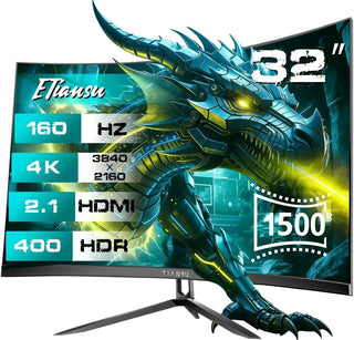 ETiansu Monitor curvo para juegos 4K UHD (3840x2160) de 32 pulgadas...