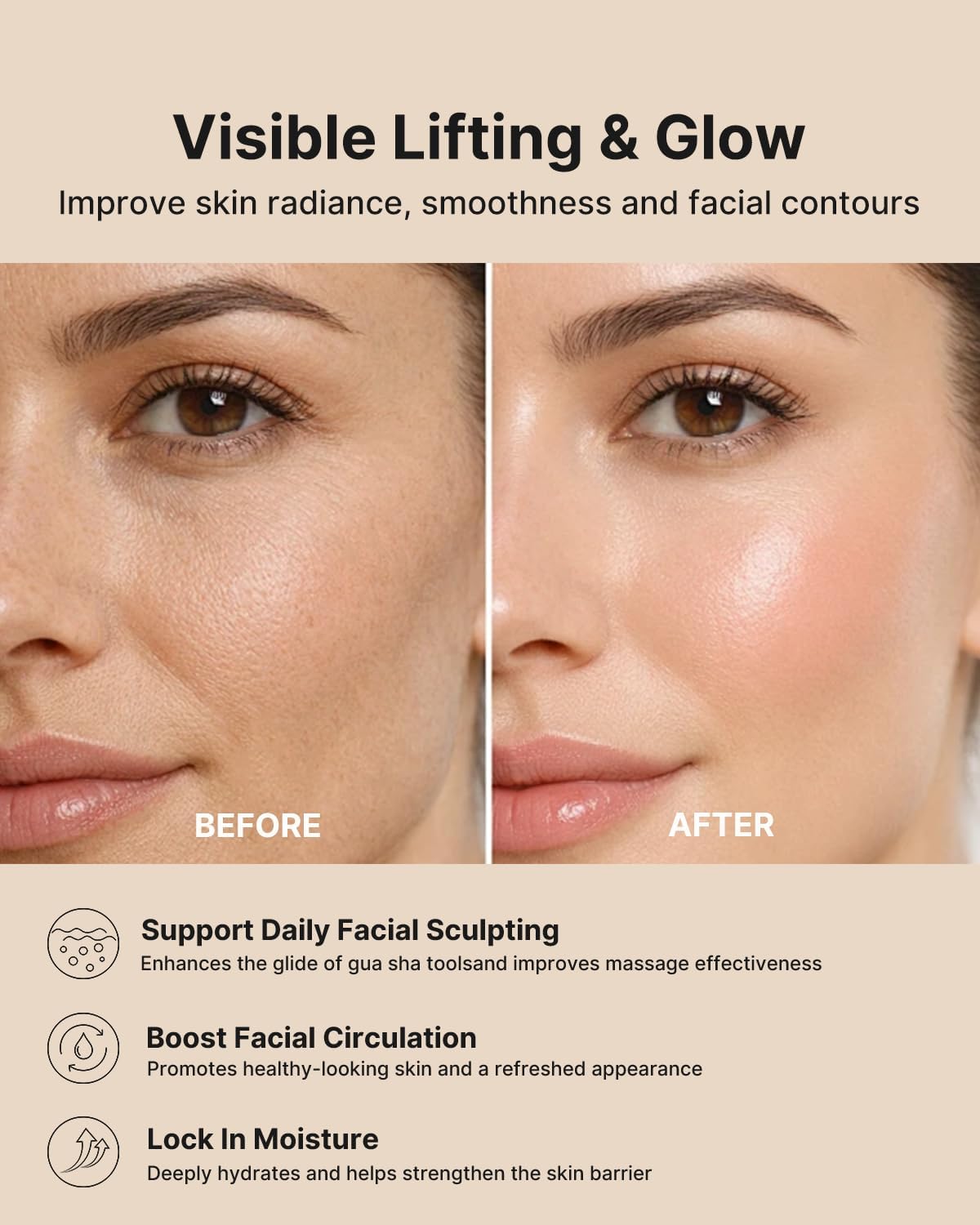 Aceite Gua Sha para cara, juego de regalo de masaje facial