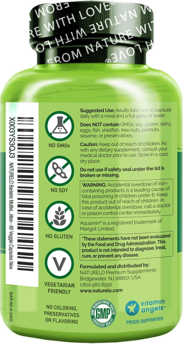 NATURELO Multivitamínico Bariátrico - Uno Diario con Hierro - Suple...