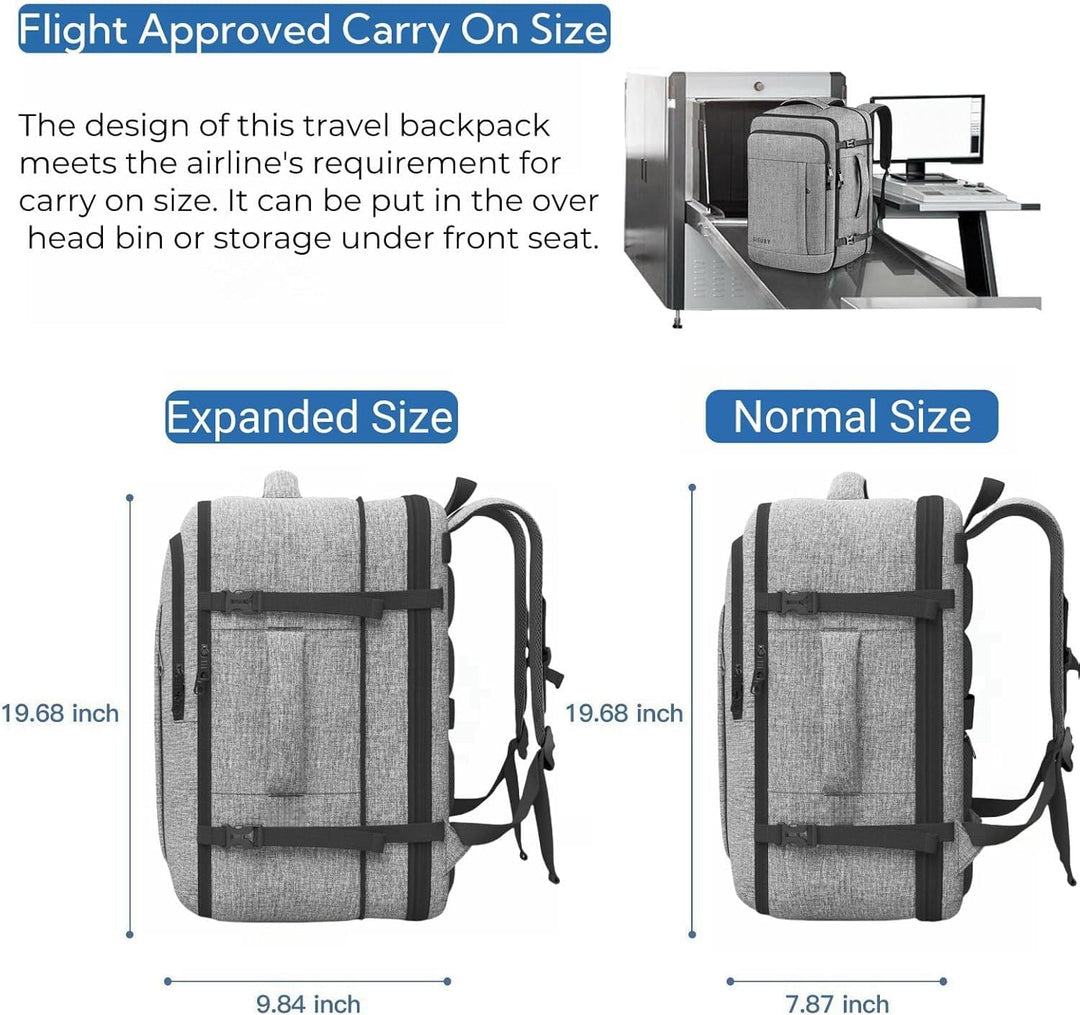 Gieury - Mochila de viaje extragrande de 50L, mochila expandible pa...