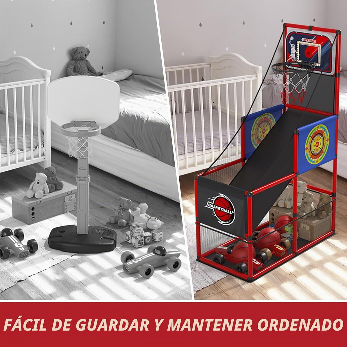 Juego de Baloncesto Arcade con Marcador Electrónico y Dardos