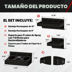 C&T - Juego de estante magnético para caja de herramientas de 4 piezas, bandeja y soporte, juego de bandeja magnética para caja de herramientas, caja de herramientas para almacenamiento en estante