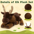 MaoGoLan 4 piezas de animales de peluche de alce, 18 pulgadas, estilo