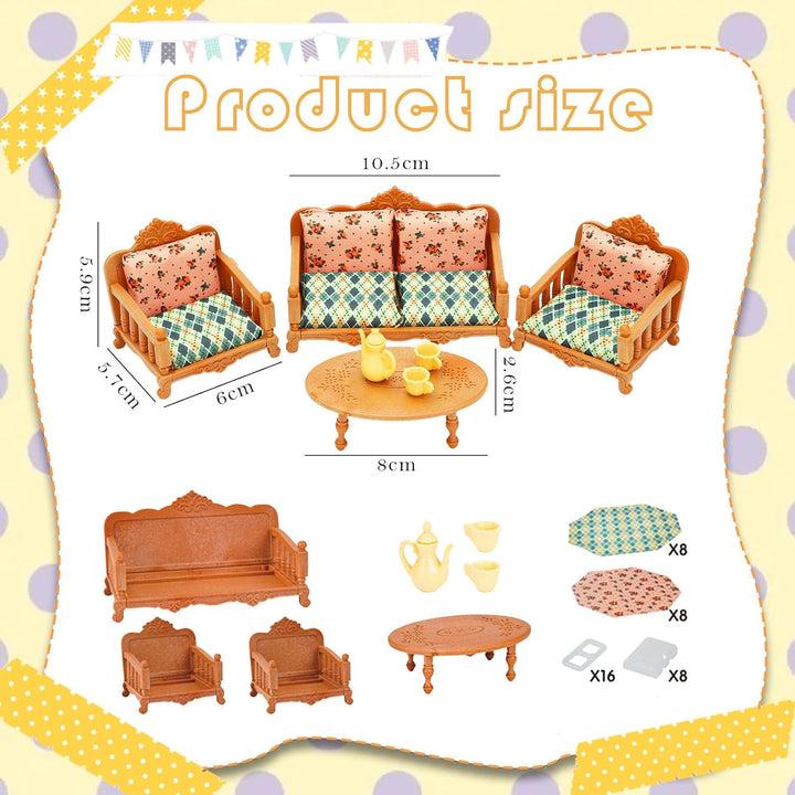 ONEST Juego de Familia para Casa de Muñecas de Madera de 15 Piezas,...