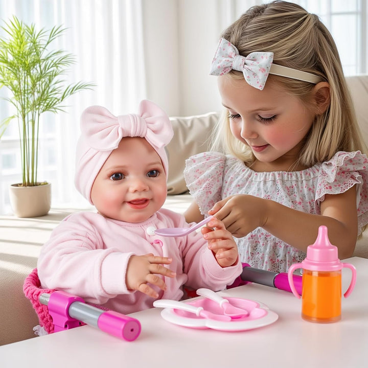 BABESIDE Silla alta de muñeca de bebé para muñecas de 12 a 20 pulga...