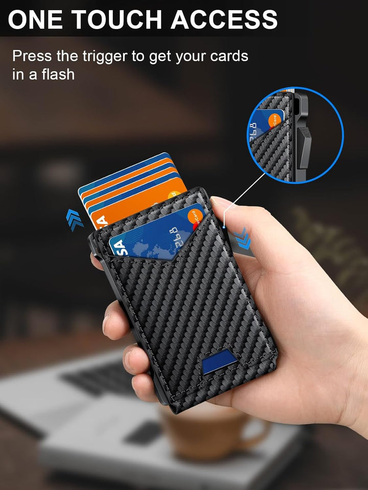 Cartera para hombre RFID con 2 ventanas de identificación y clip pa...