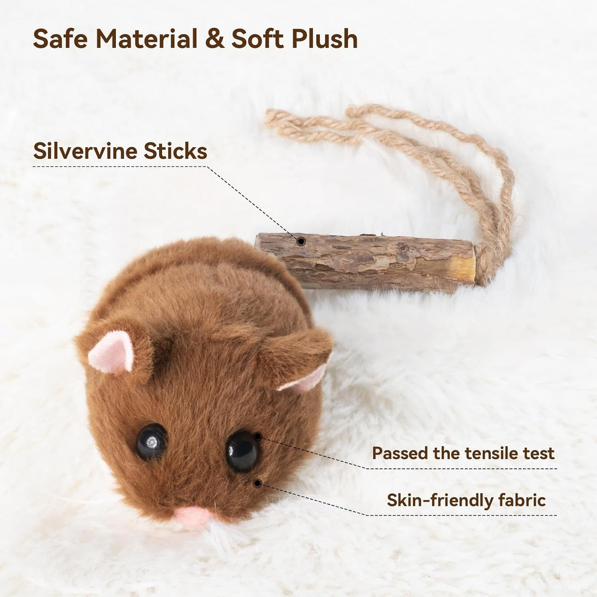 Migipaws MigiMouse - Juguete interactivo para gatos de 360 ° rodando y girando con cola meneante, juguete automático interactivo para gatos con ventosa fuerte