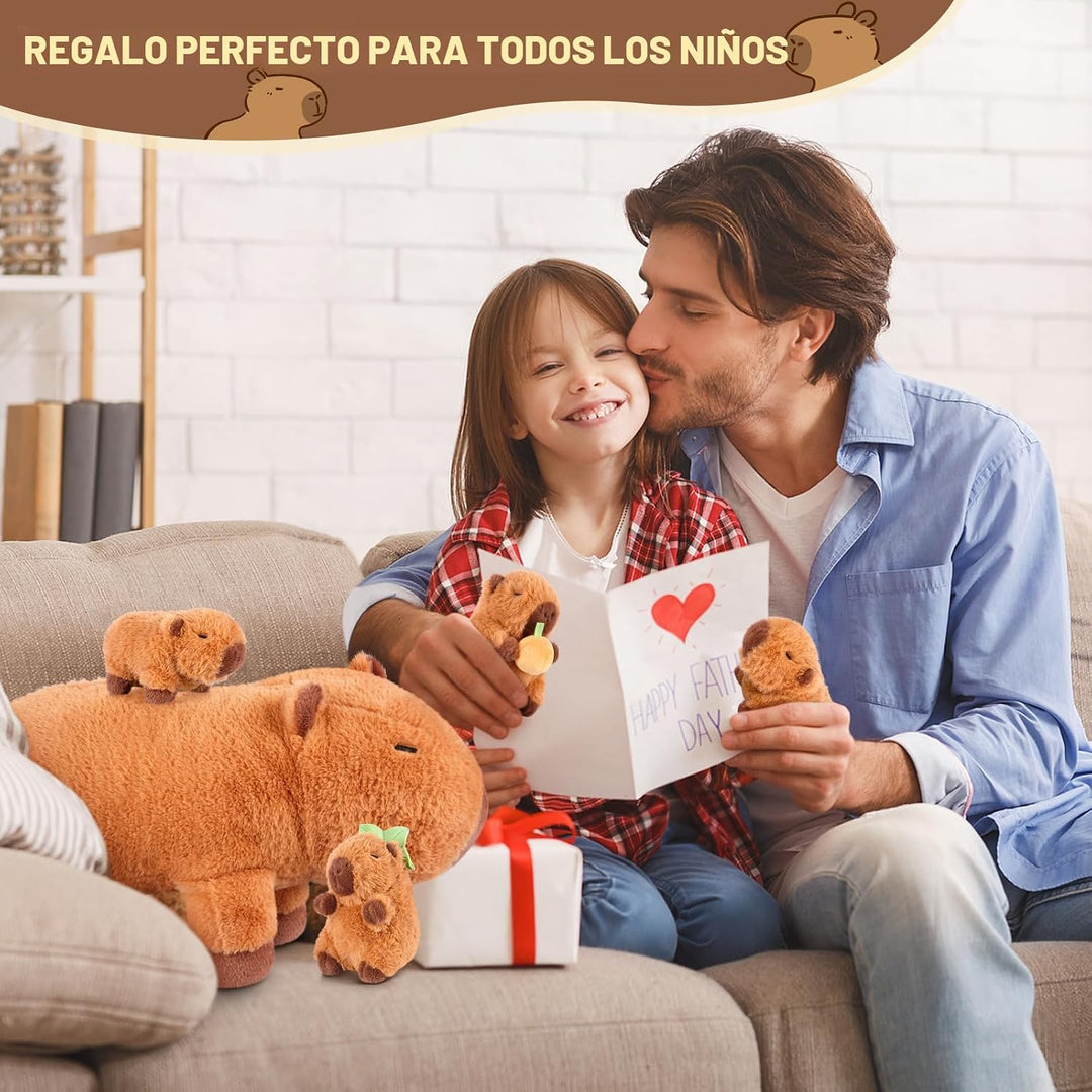 SuzziPals Peluches Capybara 5 en 1 con bebés en el interior, juego...