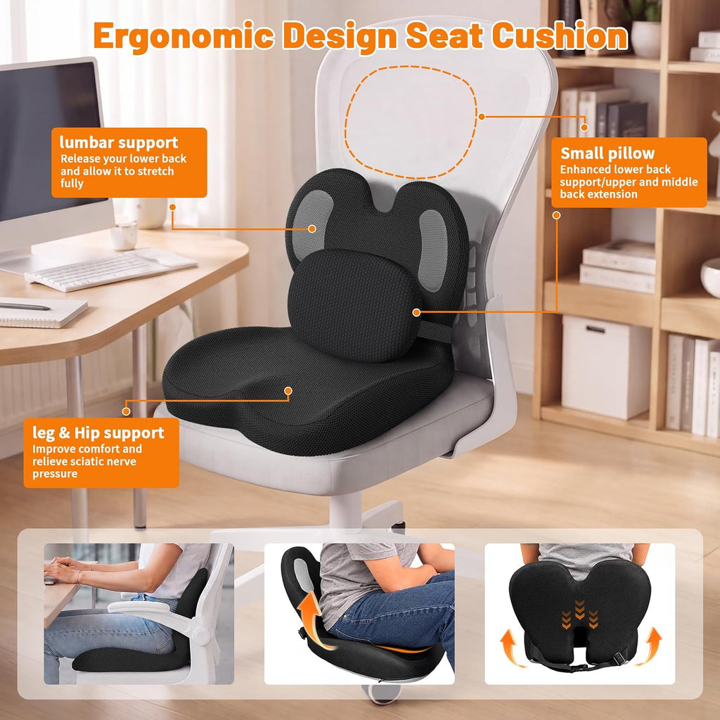 Almohadilla ergonómica para asiento y soporte lumbar para oficina