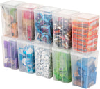 IRIS USA Contenedores verticales de plástico con tapa abatible para despensa, hogar, oficina, organización, mediano, organizador apilable con bisagras con cierres, transparente, paquete de 20
