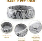 SAMAH Cuenco de mármol gris oscuro para perros, antideslizante y sin vuelcos, plato de piedra grande con peso, cuenco de agua de mármol natural para perros, fácil de limpiar, regalos para amantes de