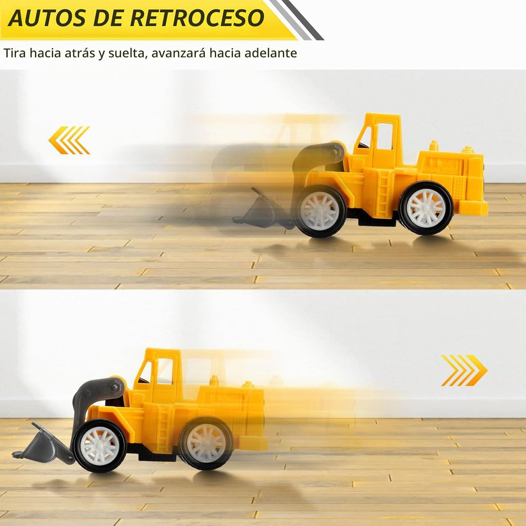 Libima 72 piezas de juguetes de construcción para recuerdos de fiesta de construcción, vehículos de lucha contra incendios, tractores, camiones militares, juguetes pequeños de arena, juguete de excavadora para regalo de cumpleaños, 16 estilos (vehículos d