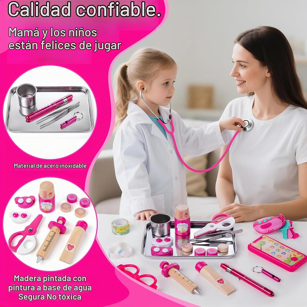 Kit de Doctor para Niñas, 34 Piezas, Set de Juego Fantasma de Doctor