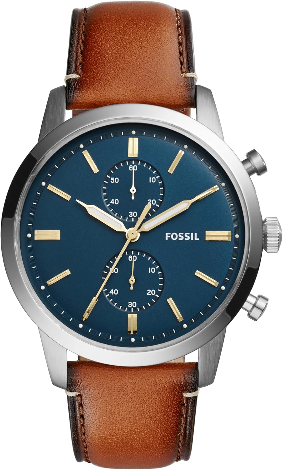Reloj cronógrafo Fossil Townsman para hombre, cuarzo, acero inoxidable y correa de cuero