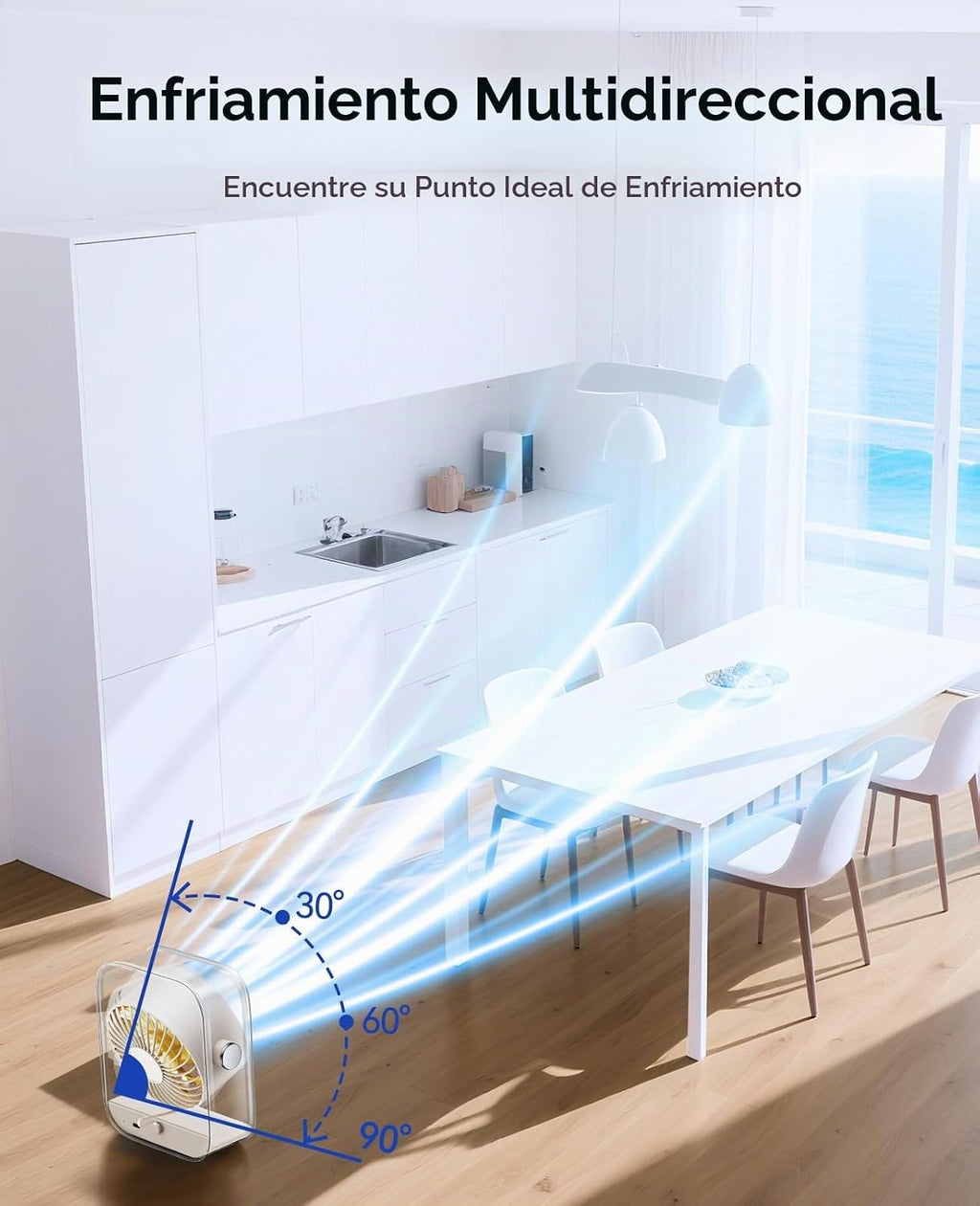 KIMMOO Ventilador de escritorio USB, ventilador de mesa silencioso...