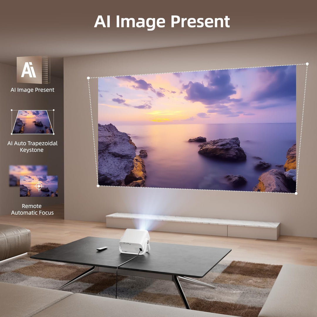 BKZ Proyector portátil con enfoque eléctrico Keystone automático de...