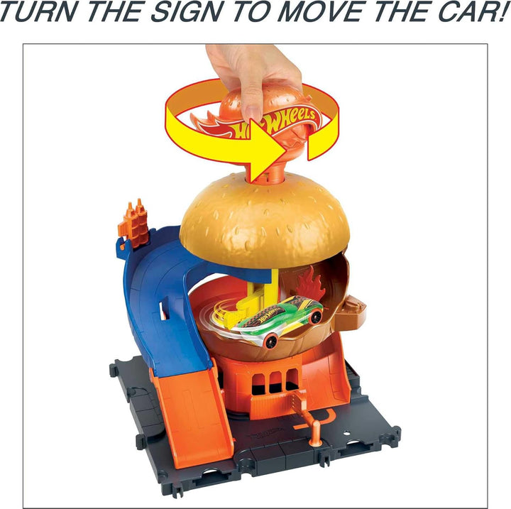 Hot Wheels City Burger Drive-Thru Playset con 1 vehículo