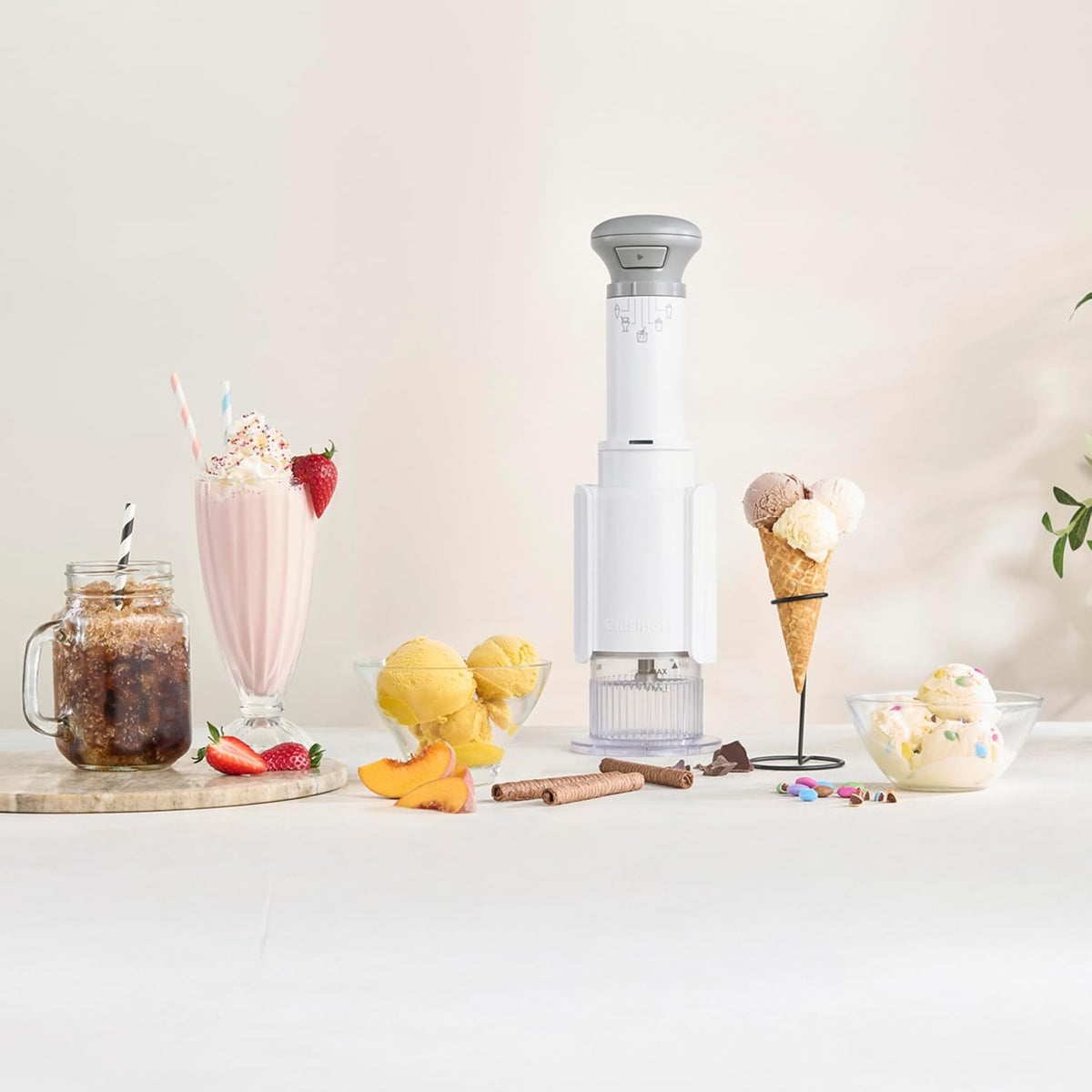 Cuisinart Máquina para hacer helados, 5 en 1, 3 tazas de mezcla de media