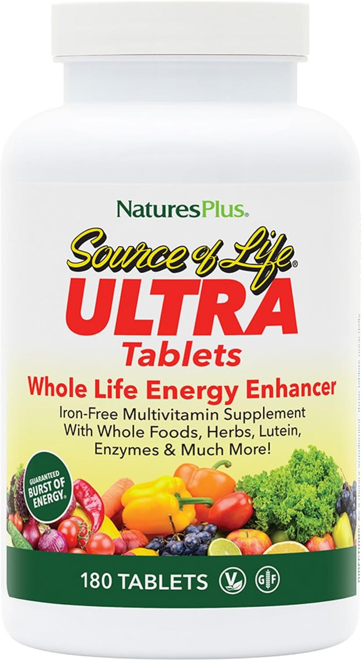 NaturesPlus Ultra Source of Life Multivitamínico sin hierro - 180 t...