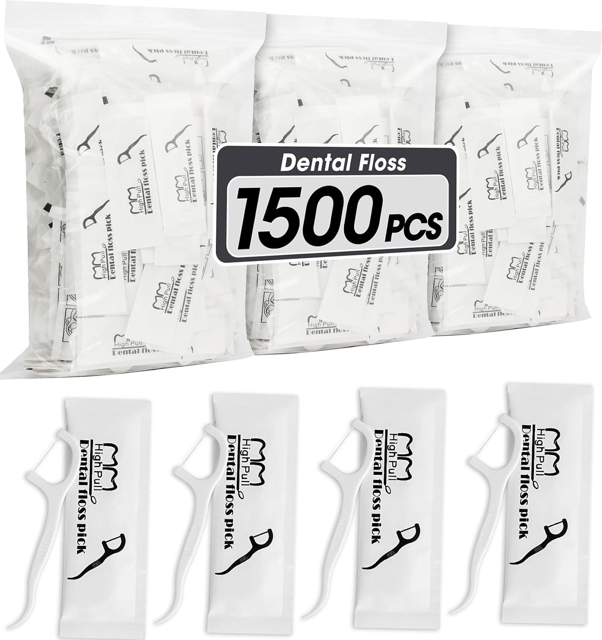 AZEN 1500 unidades de hilo dental a granel, palillos de hilo dental...