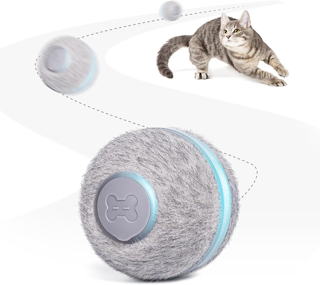 Cheerble Juguetes interactivos para gatos de interior, juguete automático para gatos de interior aburridos, juguetes eléctricos para gatitos con luz, juguetes estimulantes en movimiento, gris
