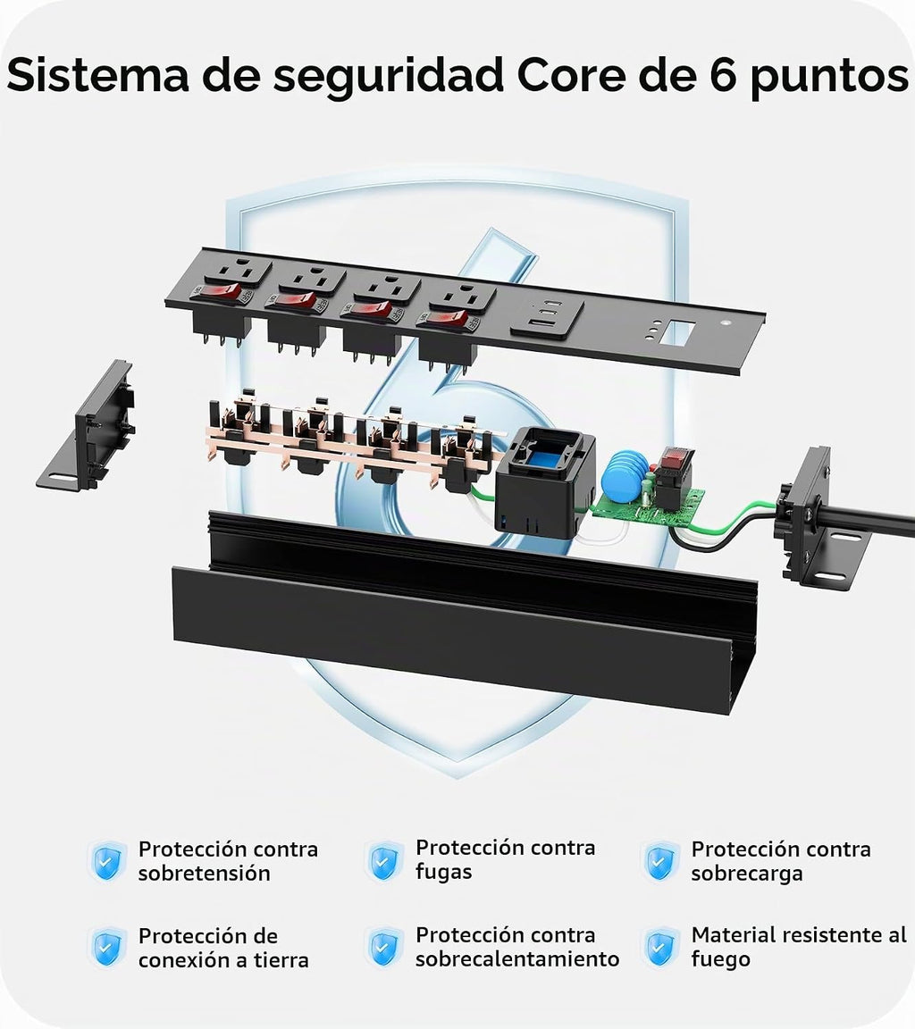 CCCEI Protector de sobretensiones resistente, calibre 12, puertos USB
