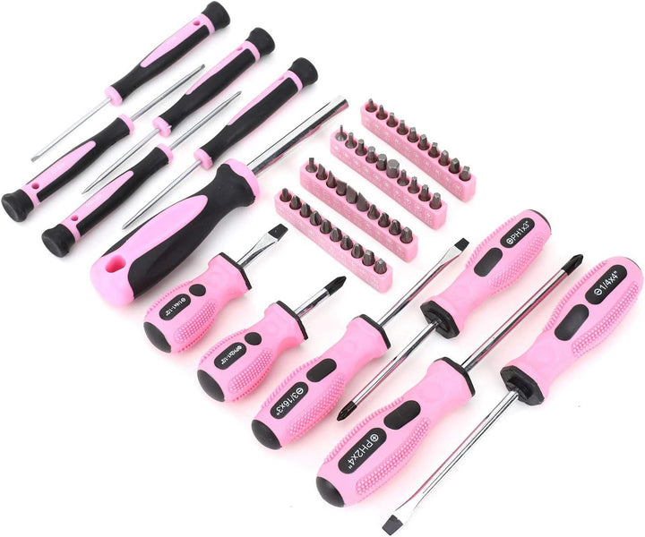FASTPRO Juego de herramientas rosa, 220 piezas Lady's Home Repa...