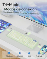 EWEADN V102 - Teclados inalámbricos, teclado para juegos de 98 tecl...