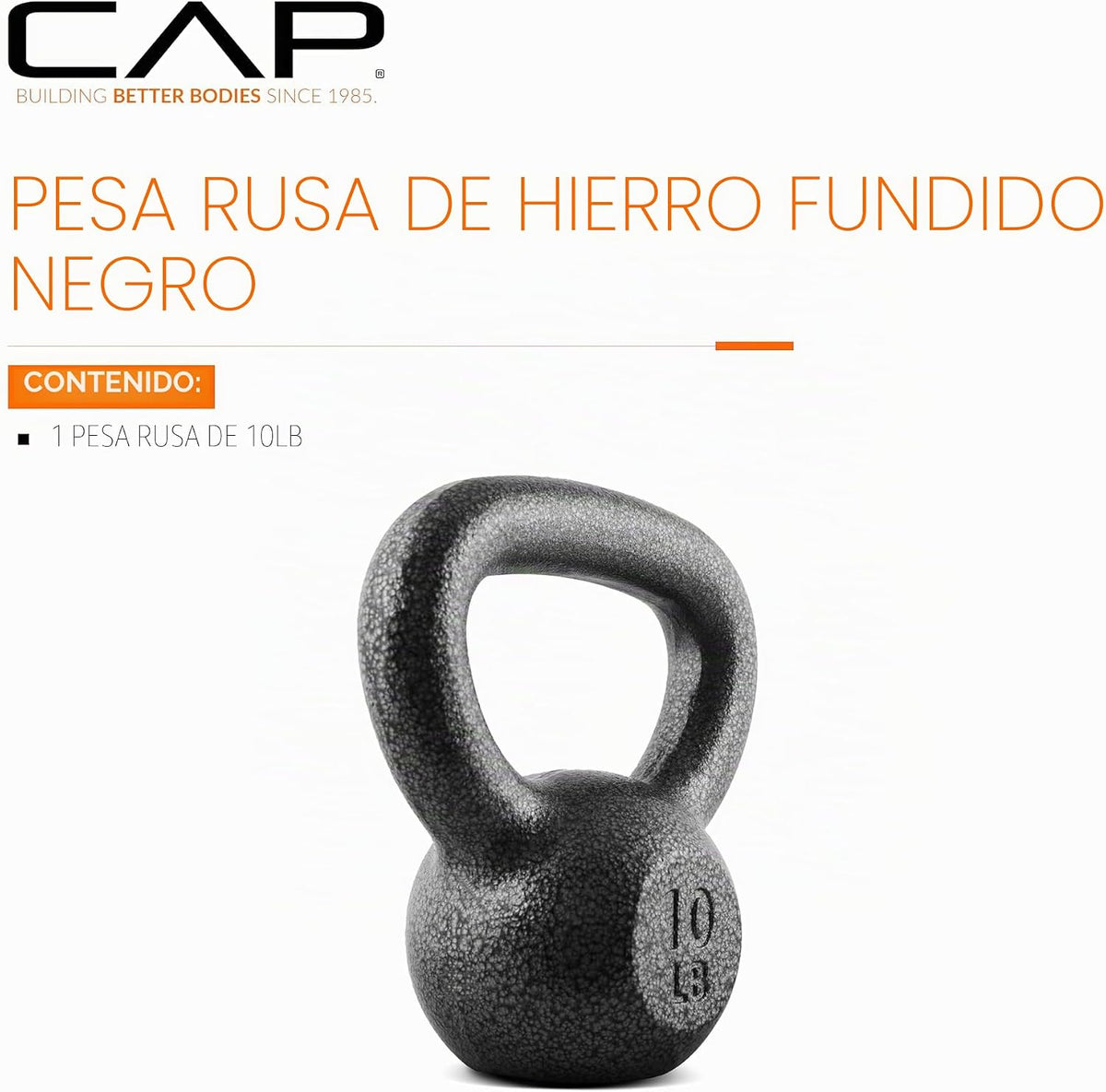 CAP Kettlebell de hierro fundido simples y sets, mango ancho, base plana