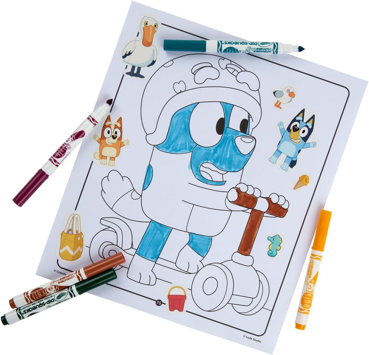 Crayola Juego de actividades de color y calcomanías Bluey