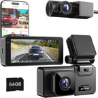 Cámara de tablero frontal 4K trasera 2K Dual STARVIS 2 Sensores Cámara de coche, Super visión nocturna HDR inalámbrica pequeña cámara de tablero grabadora de conducción, 5.8G WI-FI descarga