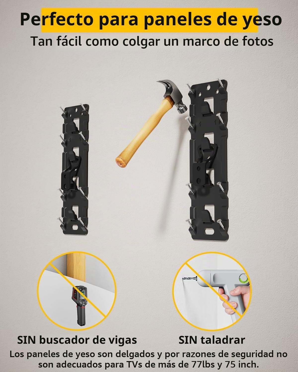 FORGING MOUNT Soporte de pared para TV sin perno para televisores de 26 a