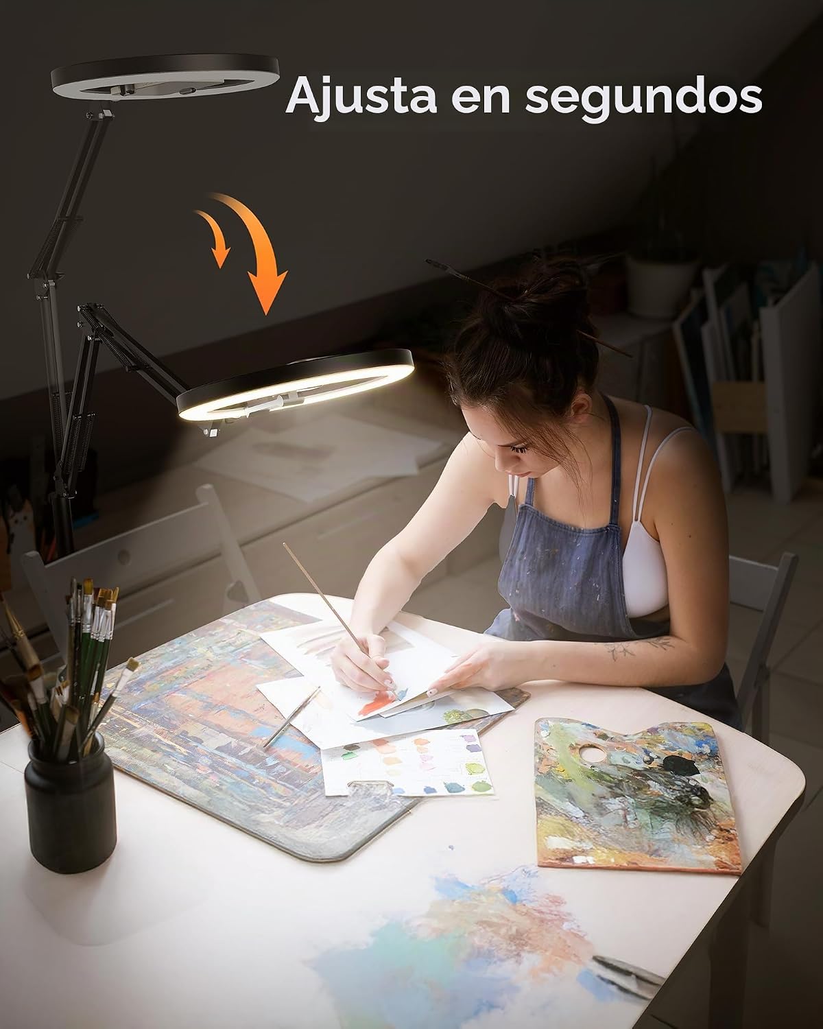 LUXSURE Trípode para iPhone con Luz, soporte panorámico de 71" para teléfono con soporte para teléfono, Anillo de luz ajustable con soporte y trípode para iPhone para grabación de video, Cocina, Pintura, TikTok, YouTube