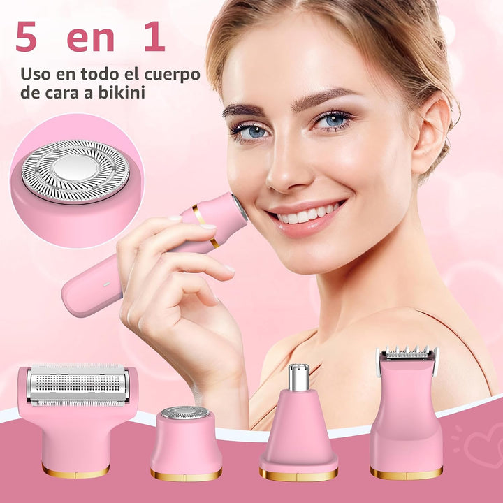 KINGTEE Recortadora de bikini eléctrica 5 en 1 para mujer, afeitado...