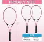 4 raquetas de tenis para adultos recreativas para 4 jugadores, raqueta de tenis ligera de 27 pulgadas con 3 pelotas de tenis para entrenar principiantes con bolsa de transporte