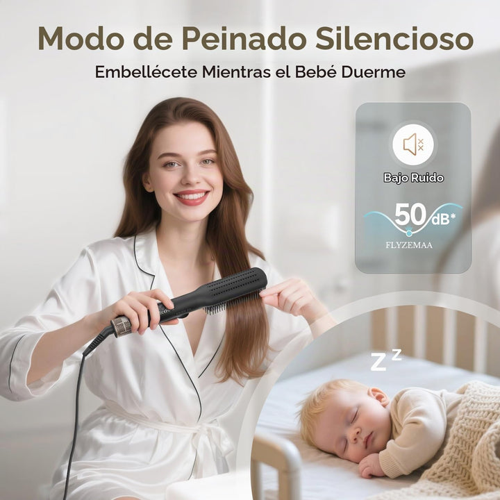 FLYZEMAA - Cepillo alisador de pelo, multifuncional portátil de ion...