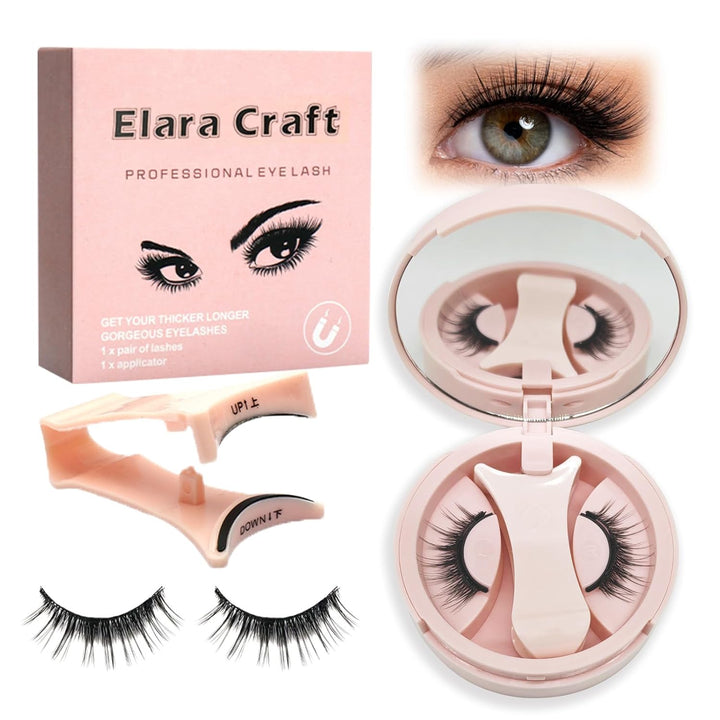 Elara Craft Pestañas magnéticas con aplicador, no necesita pegament...