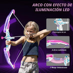 2 Pack Bow y Arrow para Kids, LED Light Up Girls Archery Set