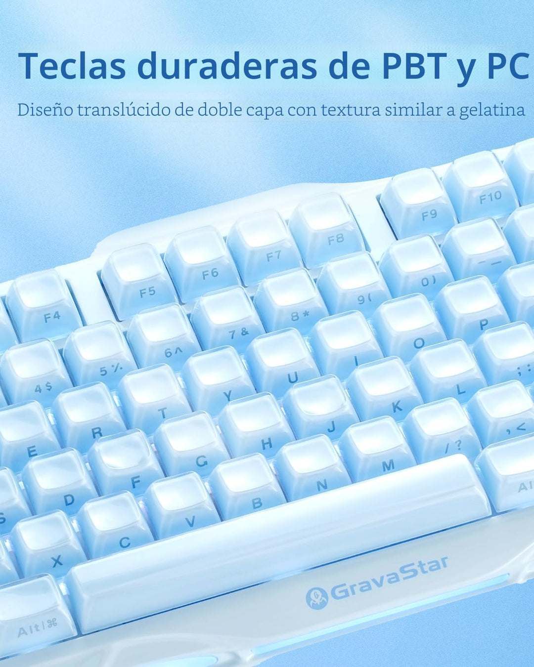 GravaStar Mercury K1 75% Blue Gaming Keyboard, Aluminum Alloy Mecha...