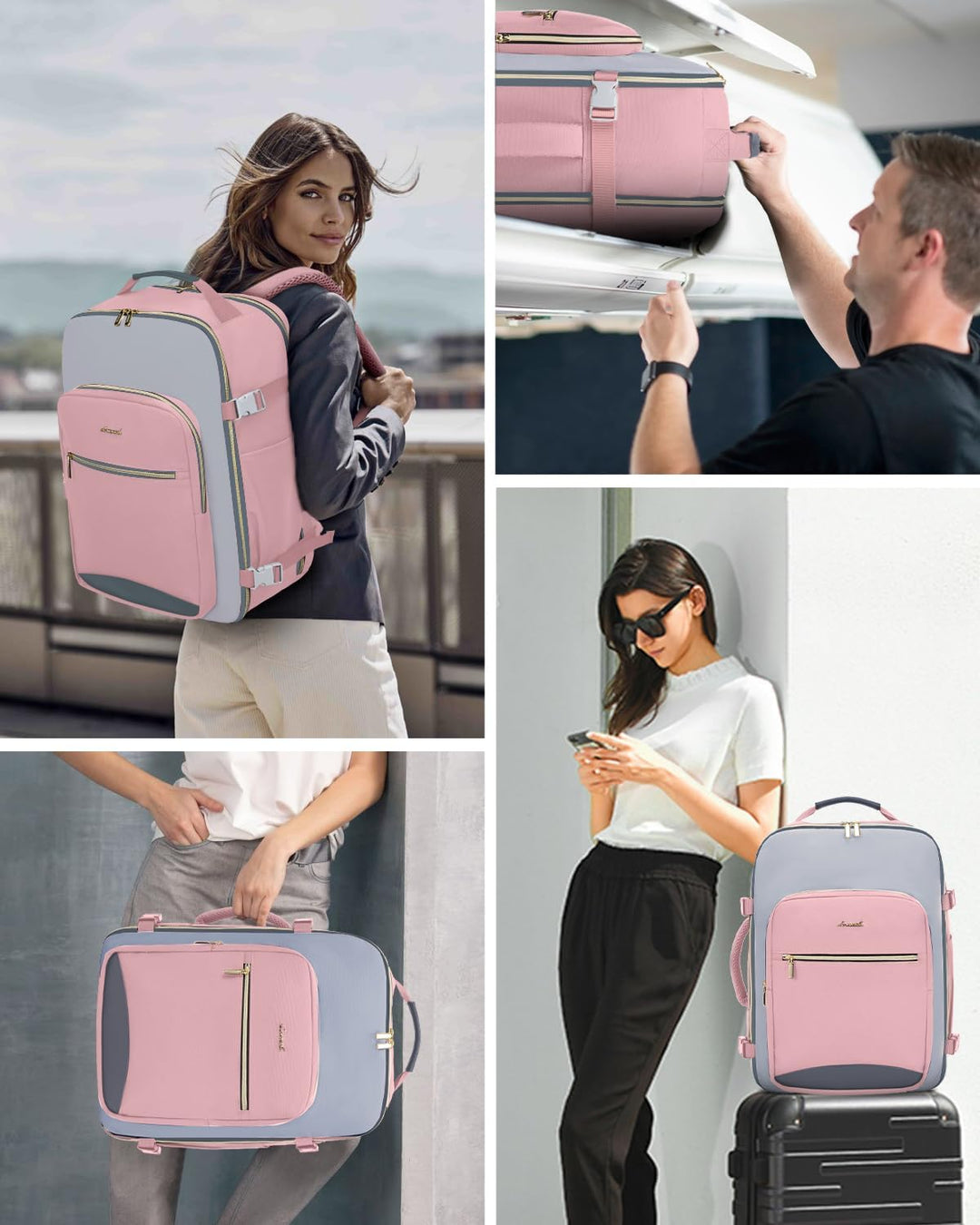 LOVEVOOK Mochila de viaje de 40 L para mujeres y hombres, equipaje...