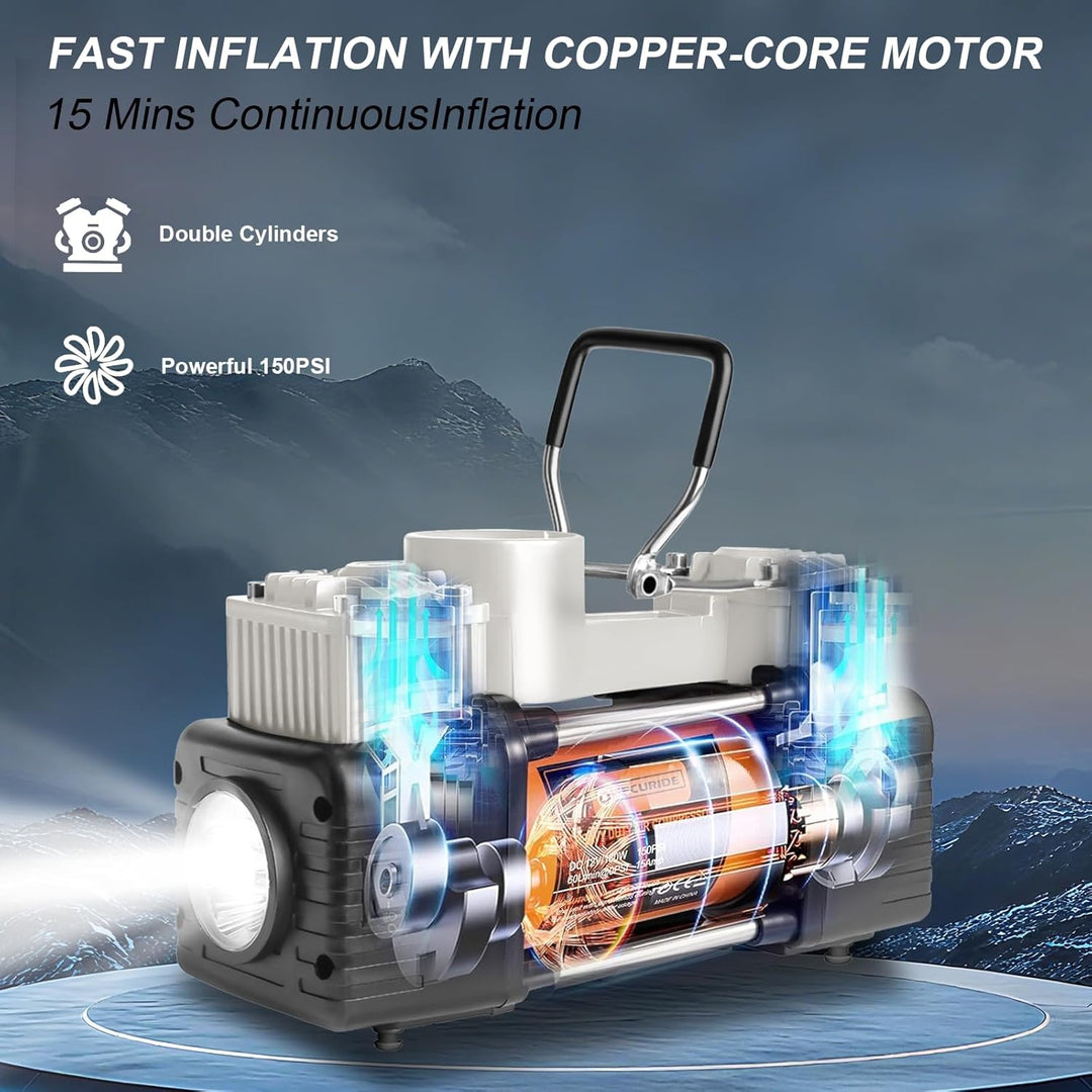 Vehicraft Inflador de Neumáticos Portátil Compresor de Aire Platead...