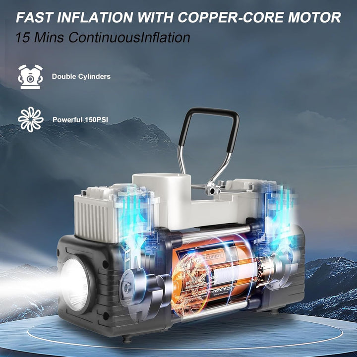 Vehicraft Inflador de Neumáticos Portátil Compresor de Aire Platead...