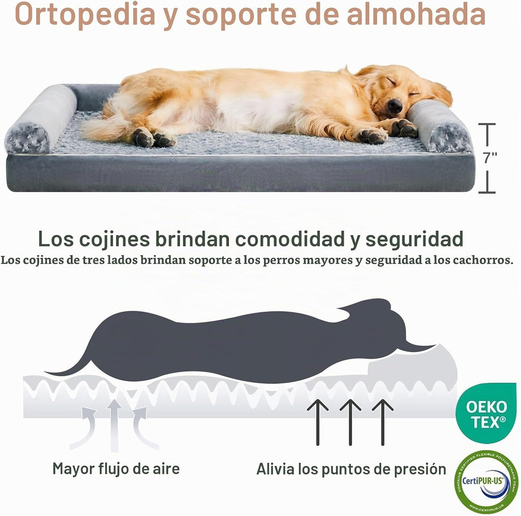 Cama ortopédica lavable para perros mayores para un sueño cómodo