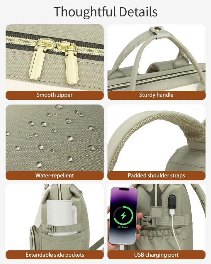 VANKANY Bolsa de libros para mujer, mochila para laptop, bolsas de...