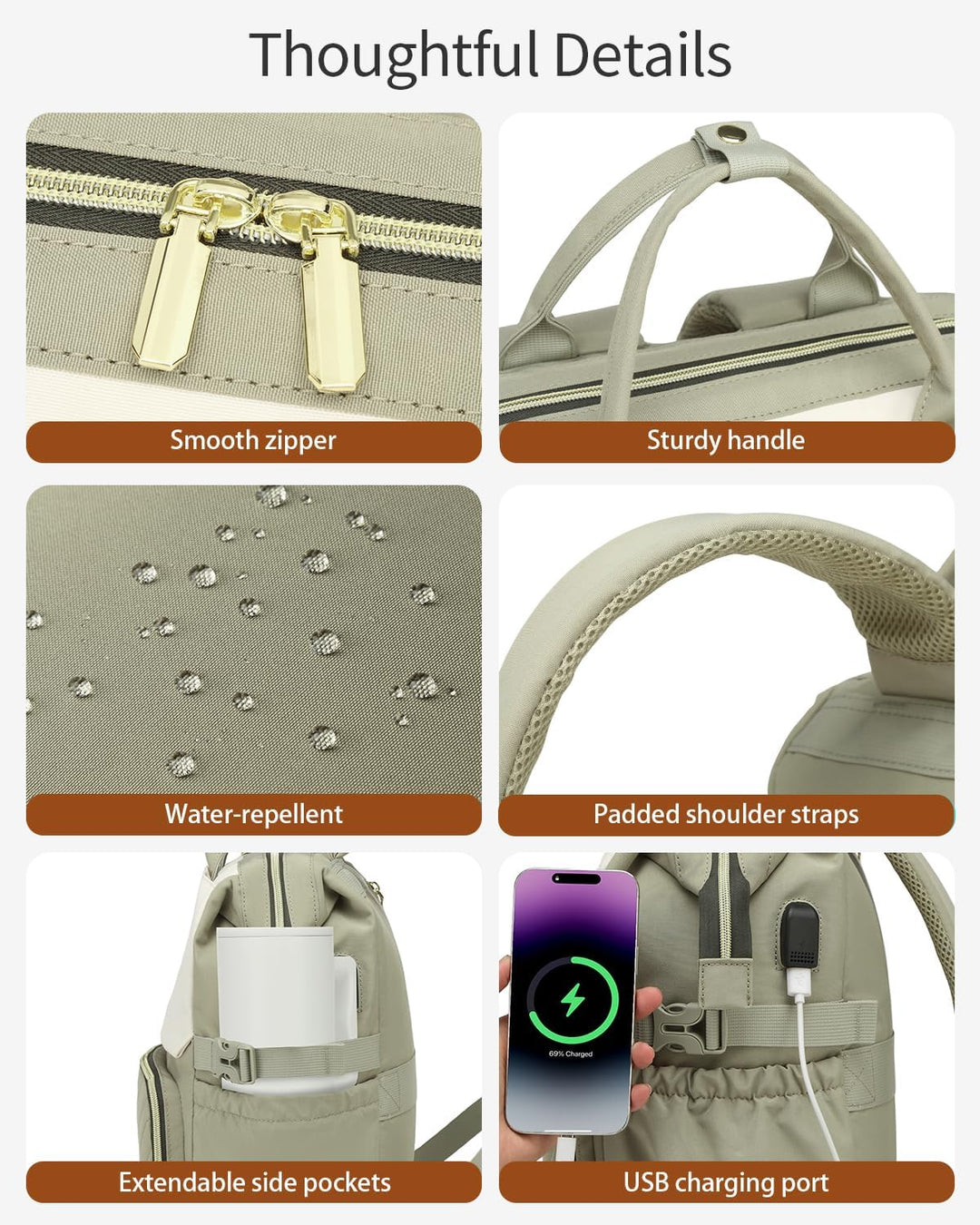 VANKANY Bolsa de libros para mujer, mochila para laptop, bolsas de...