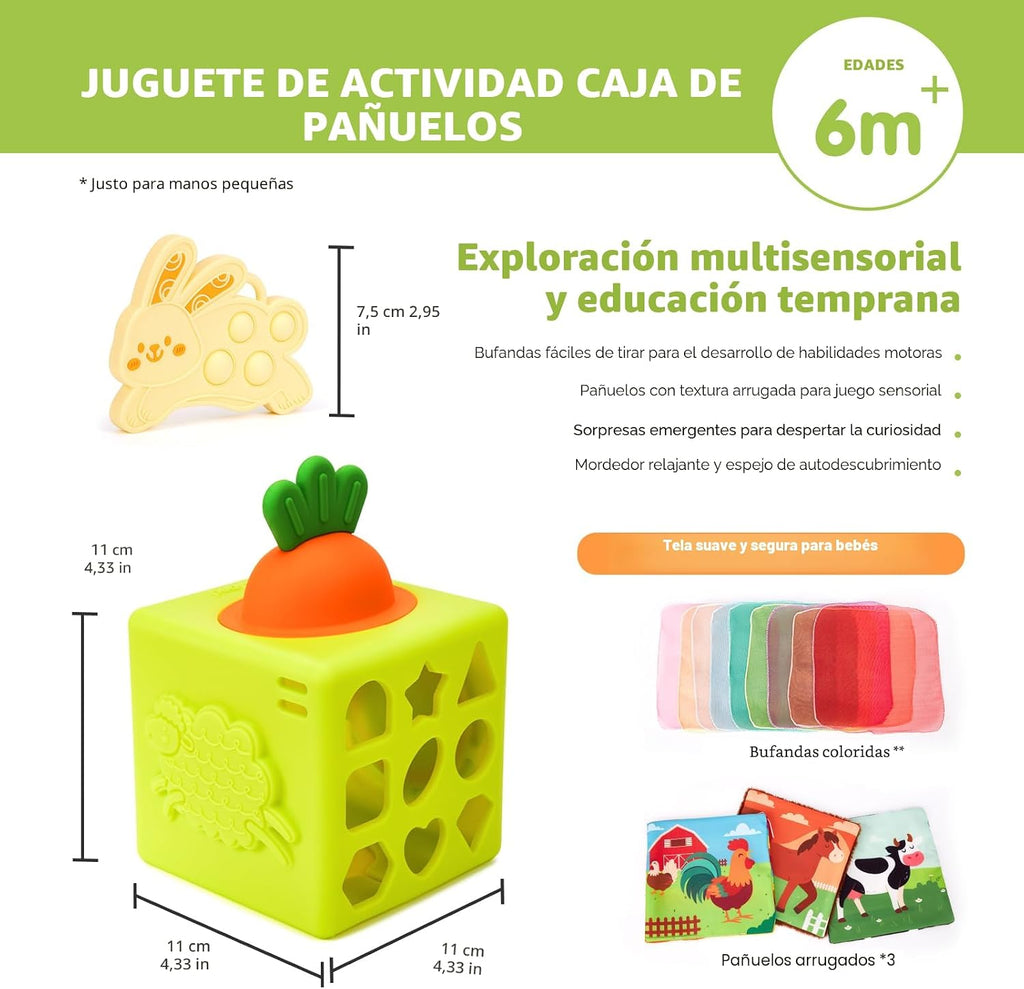 hahaland Caja de pañuelos de silicona para bebés de juguete - Juguetes